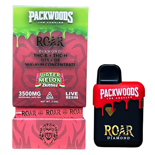 Roar x Packwoods Nug Run Concentrate 3500MG LIVE RESIN THC-B + THC-H, D11 +D8 - Watermelon Zkittlez