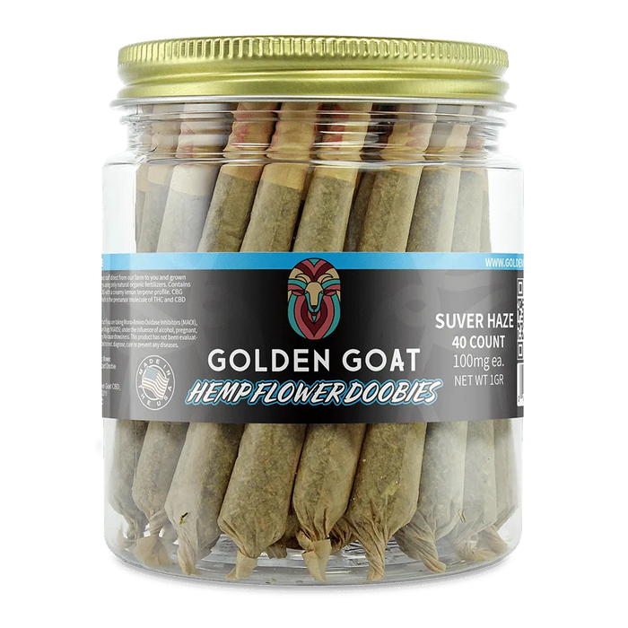 Golden Goat CBD Hemp Flower Pre-Roll Joints | Suver Haze | PuffPlug305 | BestHempFinds