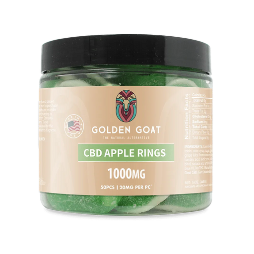 Golden Goat CBD Gummies 1000MG | Apple Rings | PuffPlug305 | BestHempFinds