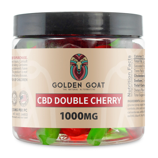 Golden Goat CBD Gummies 1000MG | Double Cherry | PuffPlug305 | BestHempFinds