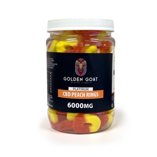 Golden Goat CBD Gummies 6000MG | Peach Rings | PuffPlug305 | BestHempFinds