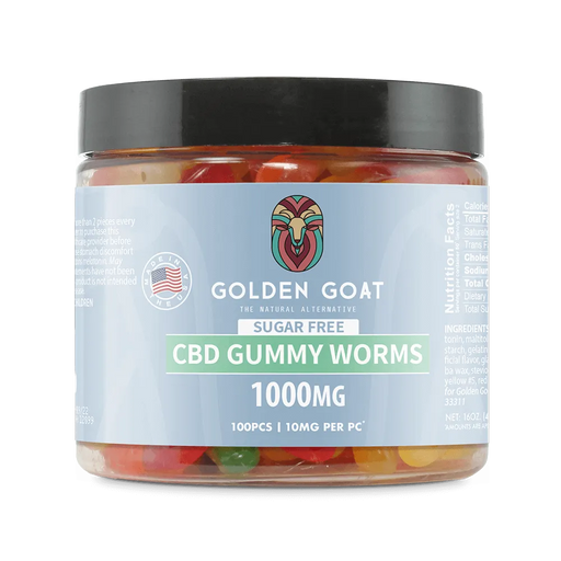 Golden Goat CBD Gummies 1000MG | Sugar Free Worms | PuffPlug305 | BestHempFinds