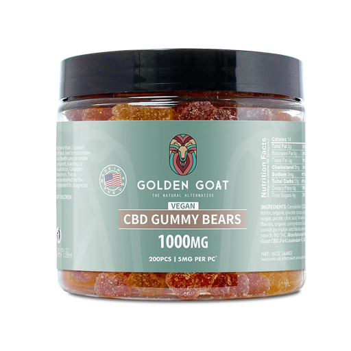 Golden Goat CBD Vegan Gummies 1000MG | Bears | PuffPlug305 | BestHempFinds
