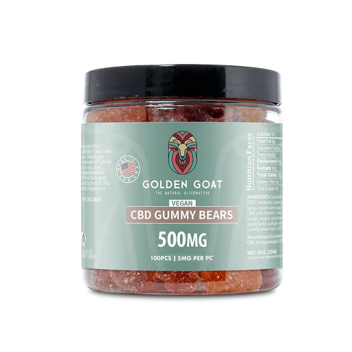 Golden Goat CBD Vegan Gummies 500MG | Bears | PuffPlug305 | BestHempFinds
