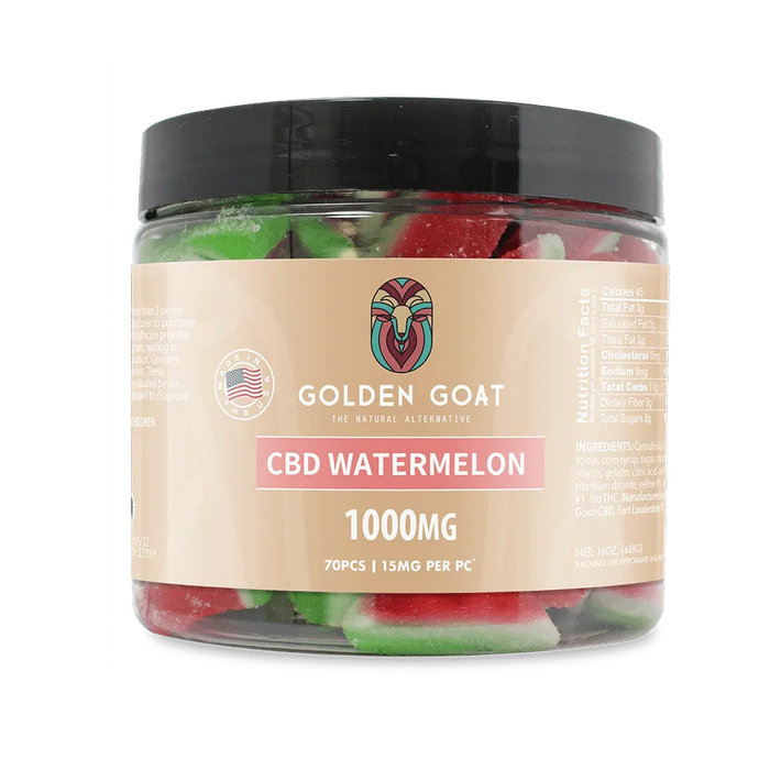 Golden Goat CBD Gummies 1000MG | Watermelon Slices | PuffPlug305 | BestHempFinds