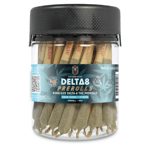 Golden Goat Delta 8 Prerolls | Sour Diesel | PuffPlug305 | BestHempFinds