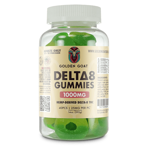 Golden Goat Delta 8 Gummies 1000MG | Apple Rings | PuffPlug305 | BestHempFinds