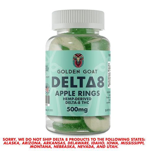 Golden Goat Delta 8 Gummies 500MG | Apple Rings | PuffPlug305 | BestHempFinds