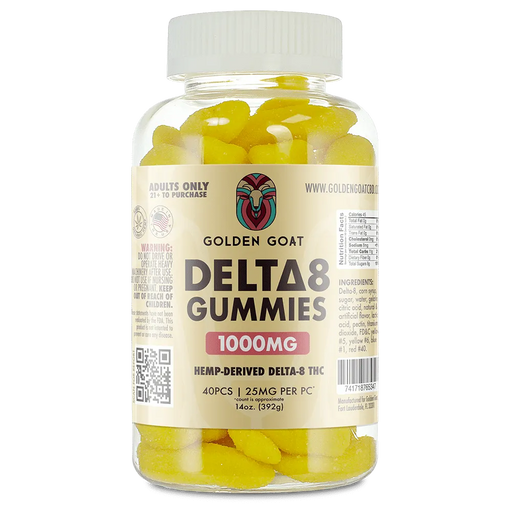 Golden Goat Delta 8 Gummies 1000MG | Banana | PuffPlug305 | BestHempFinds