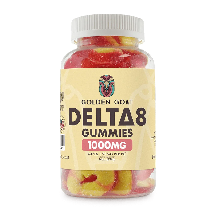 Golden Goat Delta 8 Gummies 1000MG | Peach Rings | PuffPlug305 | BestHempFinds