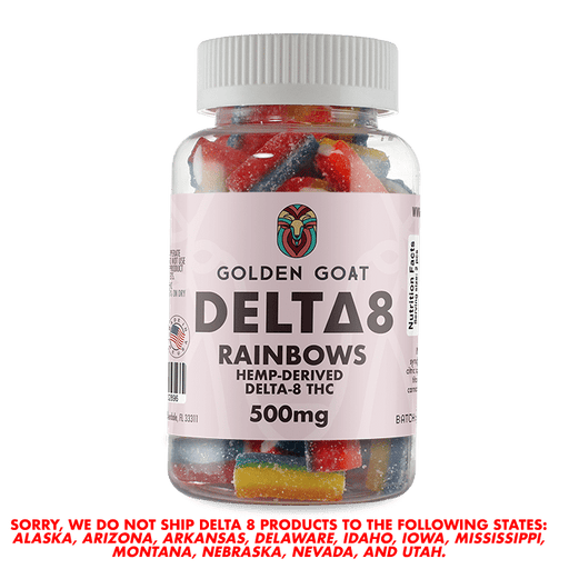 Golden Goat Delta 8 Gummies 500MG | Rainbows | PuffPlug305 | BestHempFinds