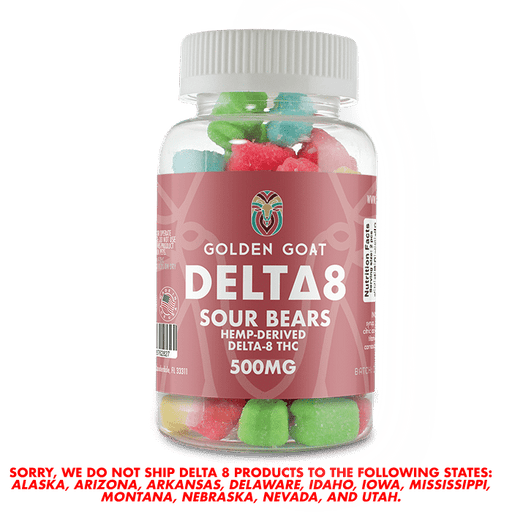 Golden Goat Delta 8 Gummies 500MG | Sour Bears | PuffPlug305 | BestHempFinds