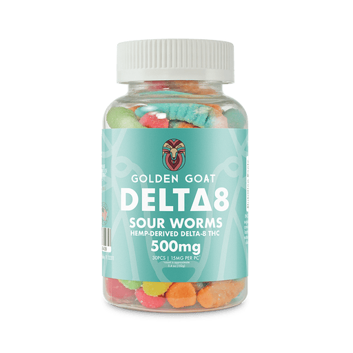 Golden Goat Delta 8 Gummies 500MG | Sour Worms | PuffPlug305 | BestHempFinds