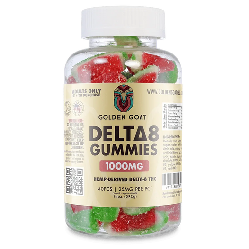 Golden Goat Delta 8 Gummies 1000MG | Watermelon Slices | PuffPlug305 | BestHempFinds