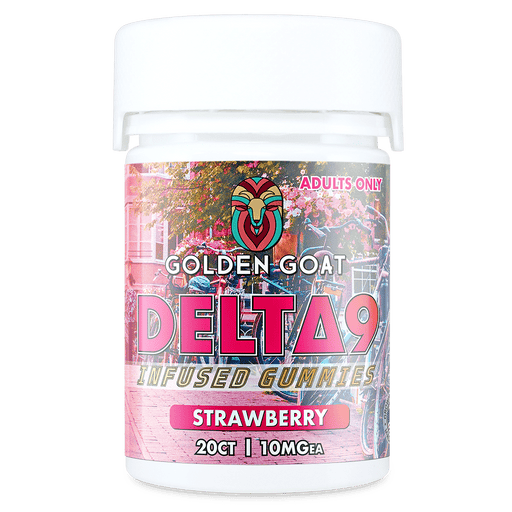 Golden Goat Delta 9 Gummies | Strawberry | PuffPlug305 | BestHempFinds