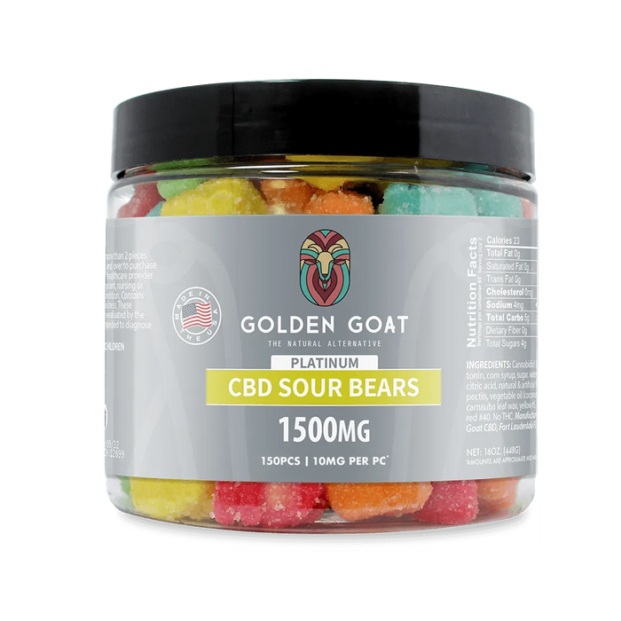 Golden Goat CBD Gummies 1500MG | Sour Bears | PuffPlug305 | BestHempFinds