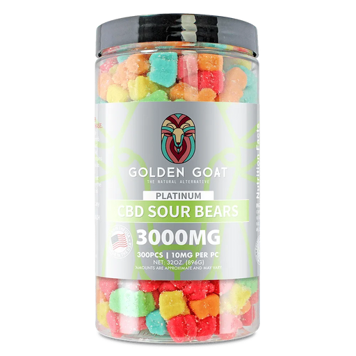Golden Goat CBD Gummies 3000MG | Sour Bears | PuffPlug305 | BestHempFinds