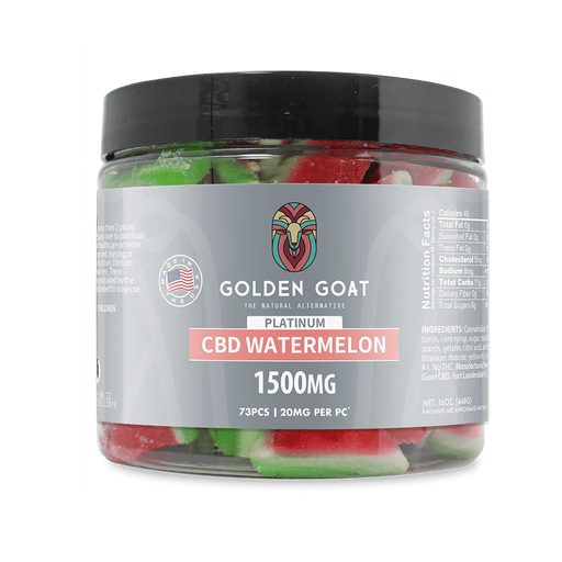 Golden Goat CBD Gummies 1500MG | Watermelon Slices | PuffPlug305 | BestHempFinds