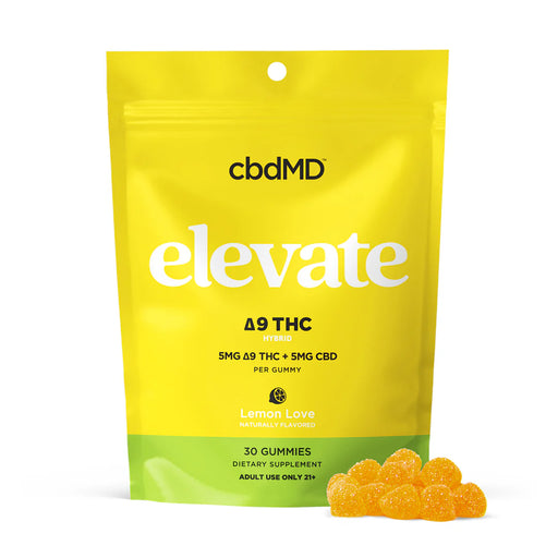 cbdMD Delta 9 THC Elevate Gummies 100MG Lemon Love | Puff Plug 305