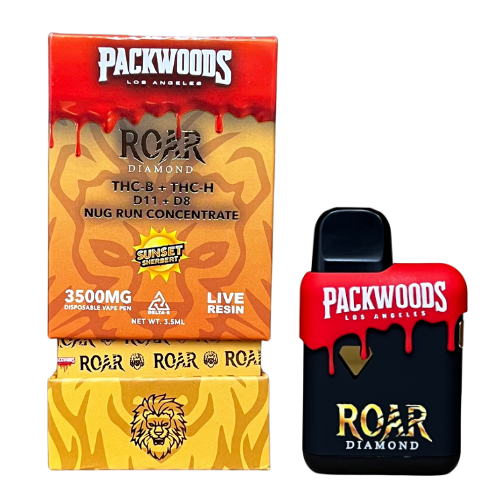Roar x Packwoods Nug Run Concentrate 3500MG LIVE RESIN THC-B + THC-H, D11 +D8 - Sunset Sherbert
