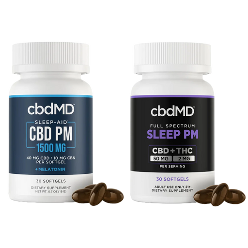 cbdMD, CBD Sleep Softgel Capsules (Broad or Full Spectrum) | Puff Plug 305