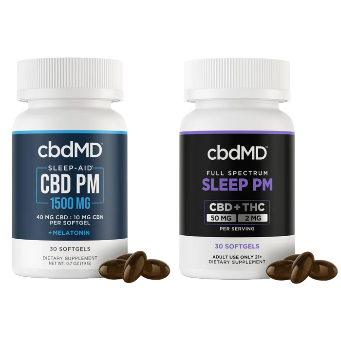 cbdMD, CBD Sleep Softgel Capsules (Broad or Full Spectrum) | Puff Plug 305