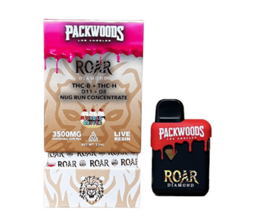 Roar x Packwoods Nug Run Concentrate 3500MG LIVE RESIN THC-B + THC-H, D11 +D8 - Sundae Driver